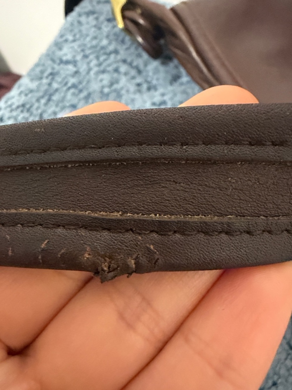 Coach Dark Brown Leather Messenger Bag with Gold Hardware vintage - Picture 7 of 15